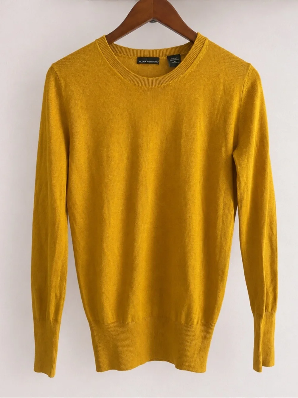 MODA Silk Cashmere Sweater | Mustard Gold | Size Medium - Picture 3 of 7